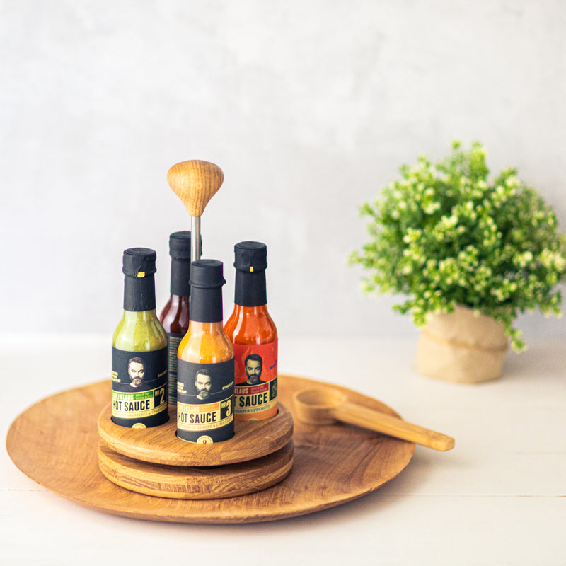 Hot Sauce Caddy - med hot sauces